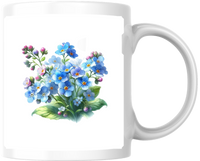 Thumbnail for Forget-Me-Not Flowers Mug | Watercolor Blue Floral Coffee Mug | Botanical Flower Lover Gift