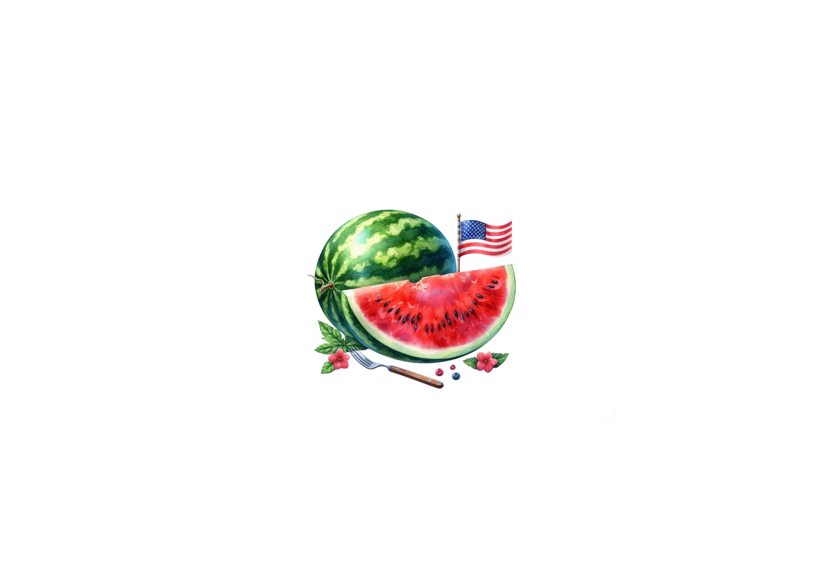 Patriotic Watermelon Flag Throw Pillow | American Summer Decorative Pillow | 4th Of July Gift