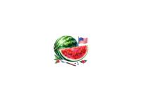 Thumbnail for Patriotic Watermelon Flag Throw Pillow | American Summer Decorative Pillow | 4th Of July Gift