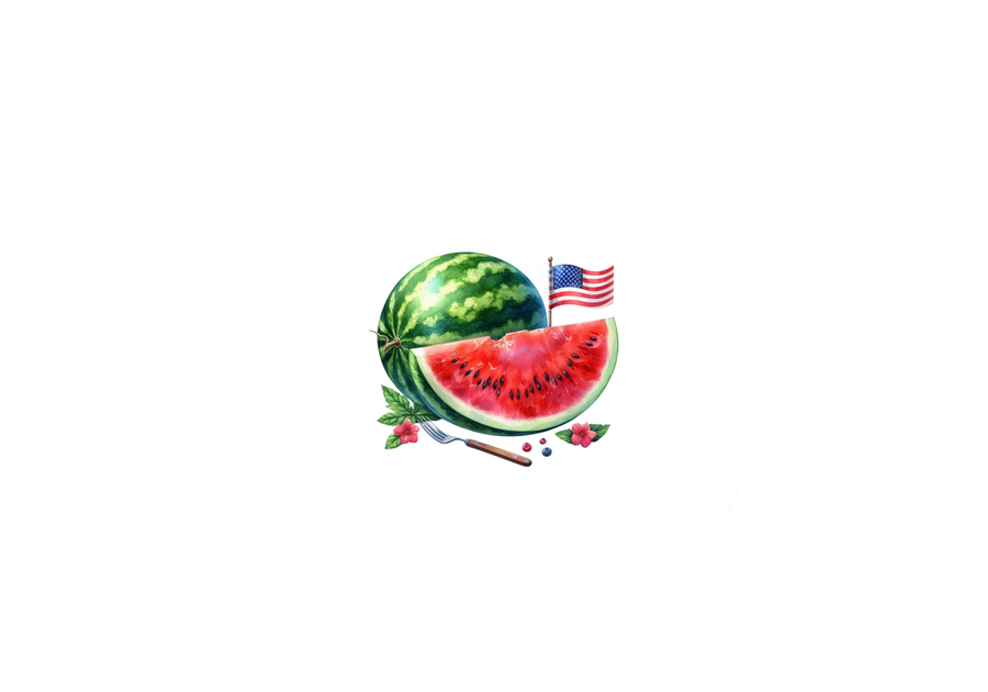 Patriotic Watermelon Flag Throw Pillow | American Summer Decorative Pillow | 4th Of July Gift