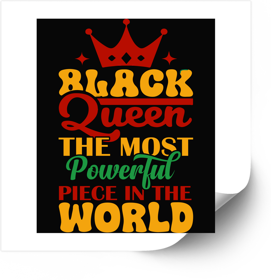 Black Queen Sticker | Powerful Empowerment Quote Vinyl Decal | Melanin Pride Gift