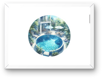 Thumbnail for Luxury Resort Swimming Pool Wall Art | Watercolor Tropical Getaway Print | Vacation Home Gift