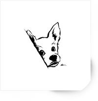 Thumbnail for Peeking Chihuahua Sticker | Black & White Ink Dog Vinyl Decal | Cute Puppy Lover Gift