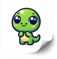 Thumbnail for Cute Kawaii Baby Dinosaur Sticker | Kawaii Green Dino Vinyl Decal