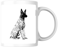 Thumbnail for Belgian Malinois Mug | Black Ink Sitting Dog Coffee Mug | Dog Lover Gift