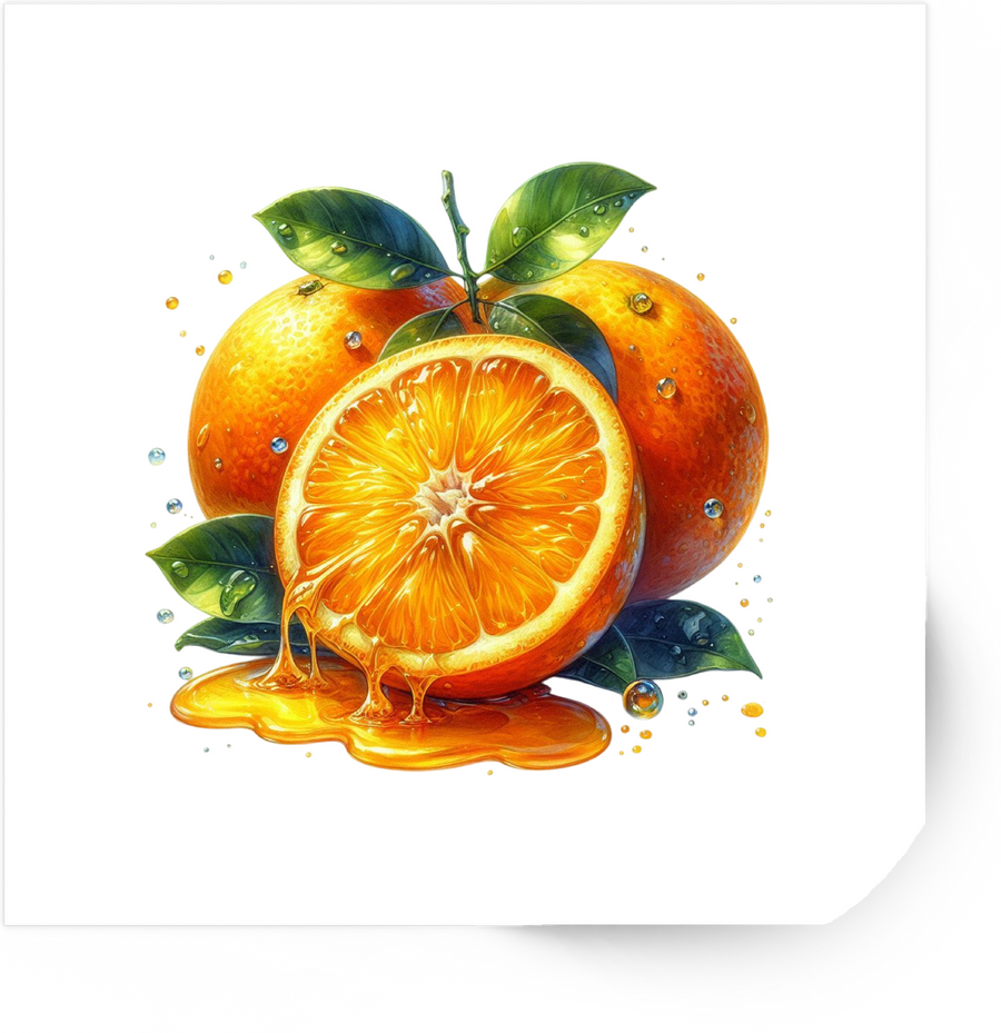 Juicy Orange Slice Sticker | Watercolor Citrus Fruit Vinyl Decal | Kitchen Summer Gift
