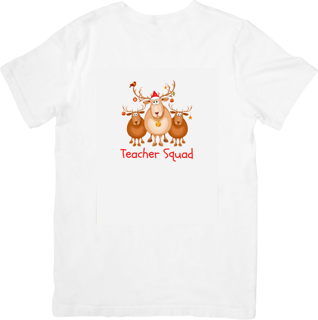 Teacher Squad Reindeer T-Shirt | Cute Christmas Holiday Graphic Tee | Teacher Gift