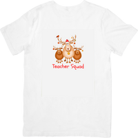 Thumbnail for Teacher Squad Reindeer T-Shirt | Cute Christmas Holiday Graphic Tee | Teacher Gift