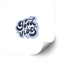 Thumbnail for Good Vibes Lettering Sticker | Retro Groovy Typography Vinyl Decal