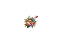 Thumbnail for Tropical Ukulele Floral Throw Pillow | Hibiscus Hawaiian Decorative Pillow | Island Home Gift