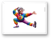 Thumbnail for Cool Granny Yoga Wall Art | Tie-Dye Breakdancing Grandma Print | Funny Senior Gift