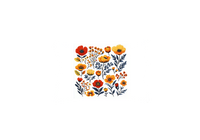 Thumbnail for Wildflower Garden Throw Pillow | Orange & Blue Floral Decorative Pillow | Botanical Home Gift