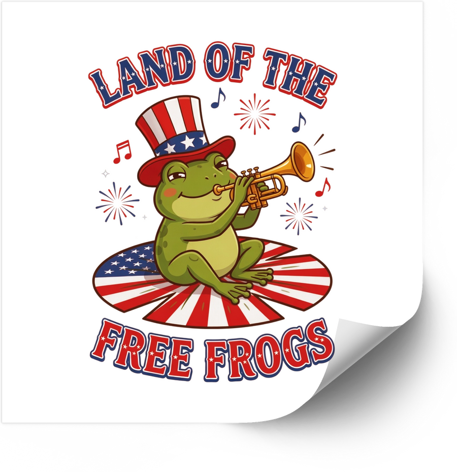 Land of the Free Frogs Sticker | Funny Patriotic Fourth of July Vinyl Decal