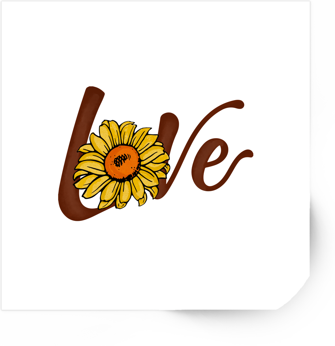Sunflower Love Sticker | Floral Lettering Vinyl Decal | Sunflower Lover Gift