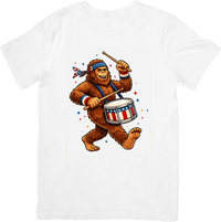 Thumbnail for Bigfoot Patriotic Drummer T-Shirt | Funny Fourth of July Sasquatch Graphic Tee | Patriotic Gift
