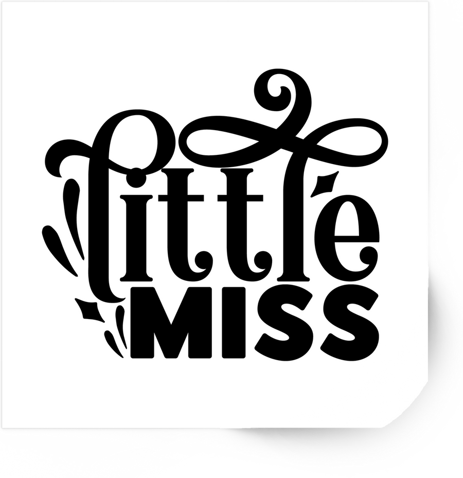 Little Miss Sticker | Elegant Script Typography Vinyl Decal | Cute Girl Gift