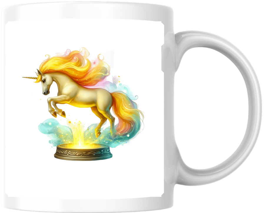 Magical Unicorn Mug | Rainbow Flame Fantasy Coffee Mug | Whimsical Unicorn Lover Gift