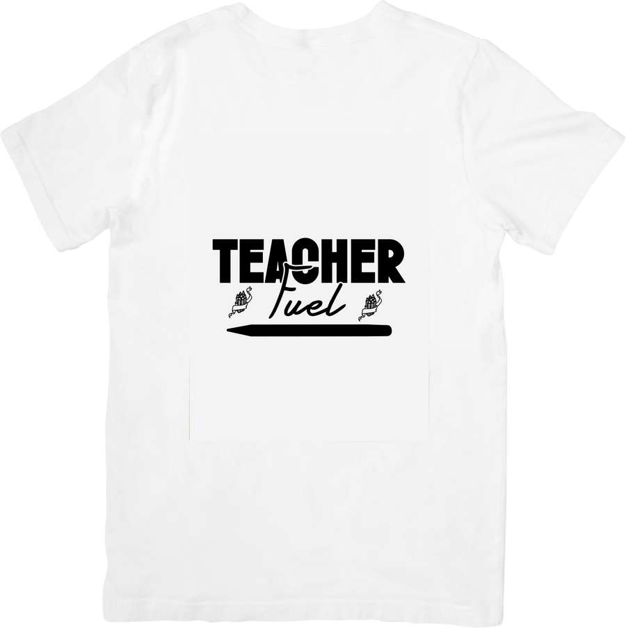 Teacher Fuel T-Shirt | Minimalist Educator Quote Graphic Tee | Teacher Appreciation Gift