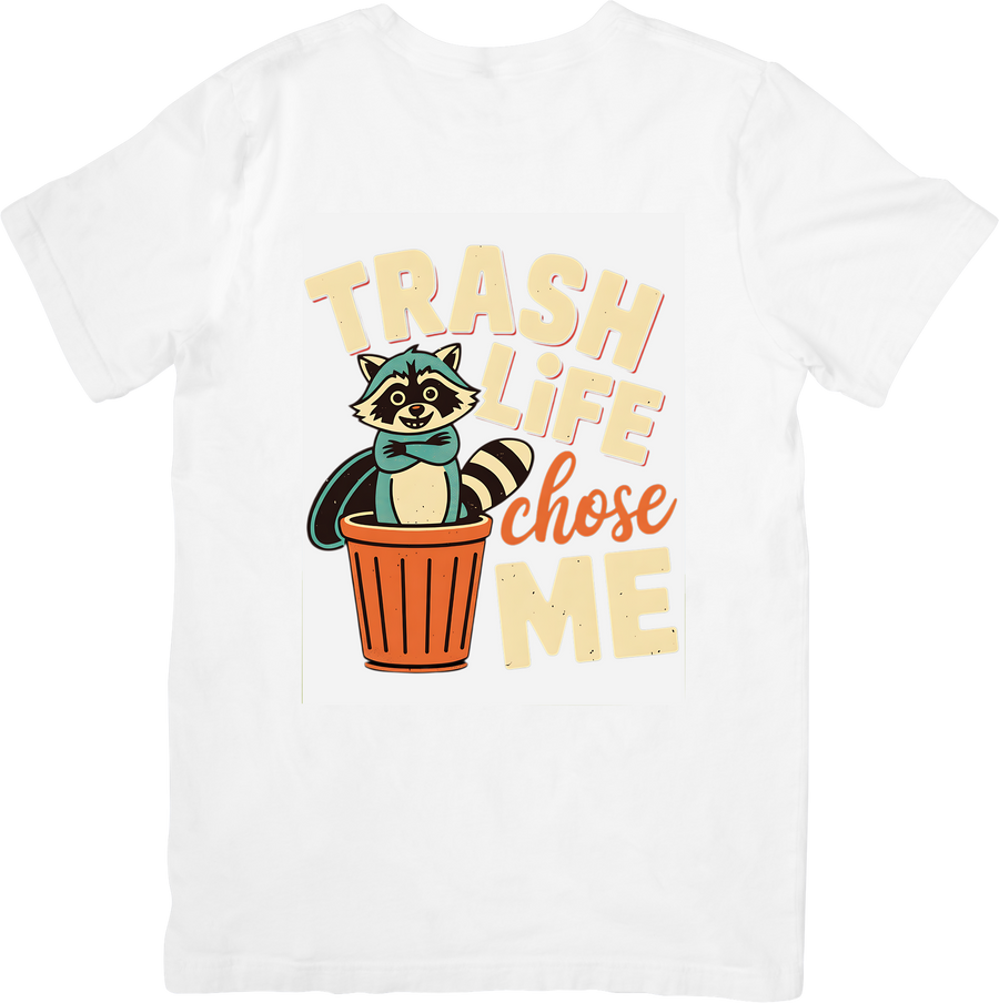 Trash Life Chose Me Raccoon T-Shirt | Funny Vintage Animal Graphic Tee | Raccoon Fan Gift