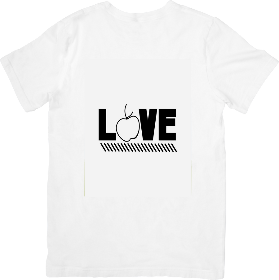 Love Apple Teacher T-Shirt | Minimalist Educator Graphic Tee | Teacher Appreciation Gift