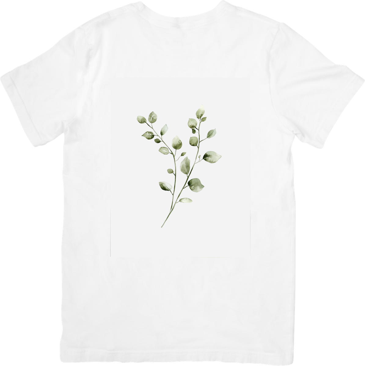 Watercolor Eucalyptus Branch T-Shirt | Minimalist Green Botanical Graphic Tee | Nature Lover Gift