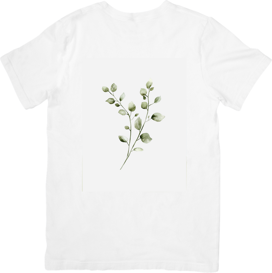 Watercolor Eucalyptus Branch T-Shirt | Minimalist Green Botanical Graphic Tee | Nature Lover Gift