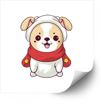Thumbnail for Cute Christmas Puppy Corgi Sticker | Kawaii Holiday Dog Winter Vinyl Decal