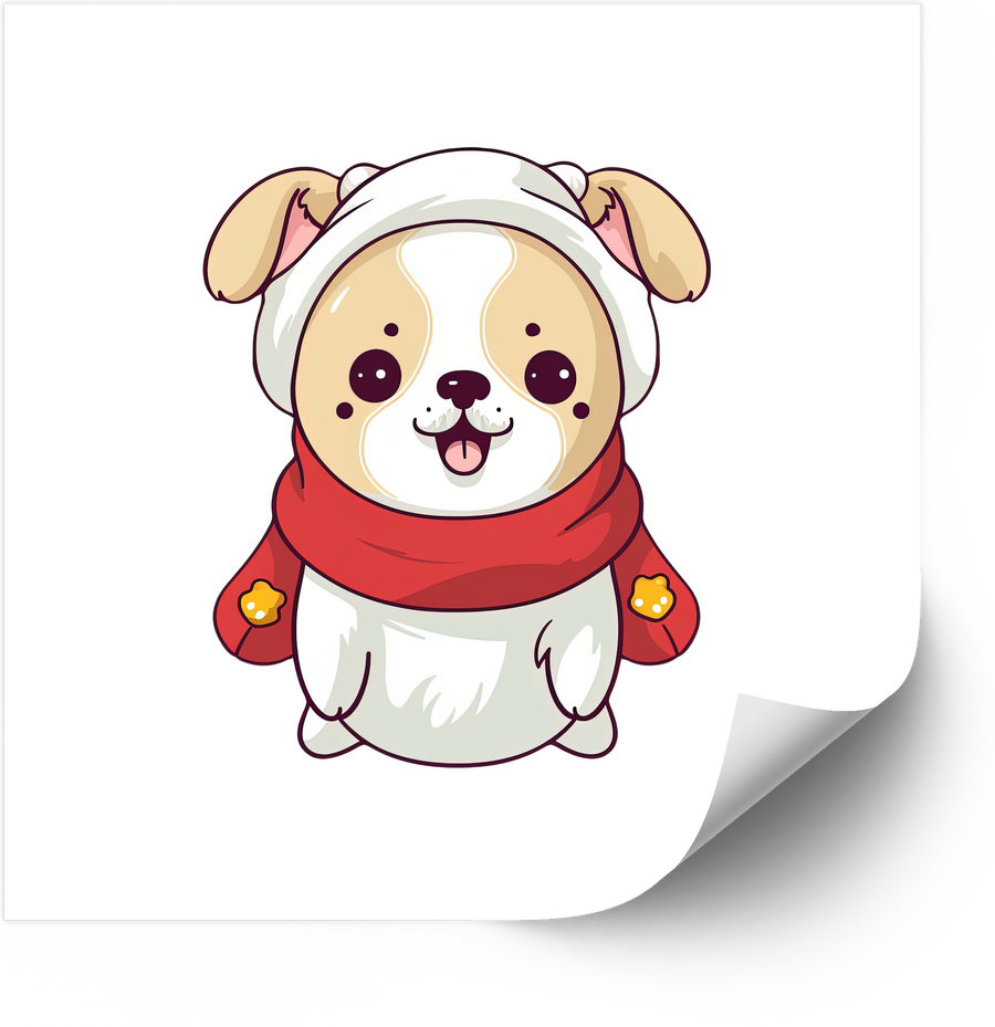 Cute Christmas Puppy Corgi Sticker | Kawaii Holiday Dog Winter Vinyl Decal